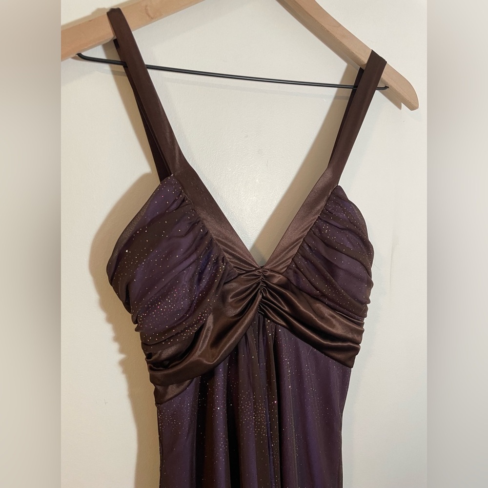 VTG Y2K City Triangles High Low V Neck Sparkle Dress Sz Medium Evening Cocktail - Picture 4 of 9